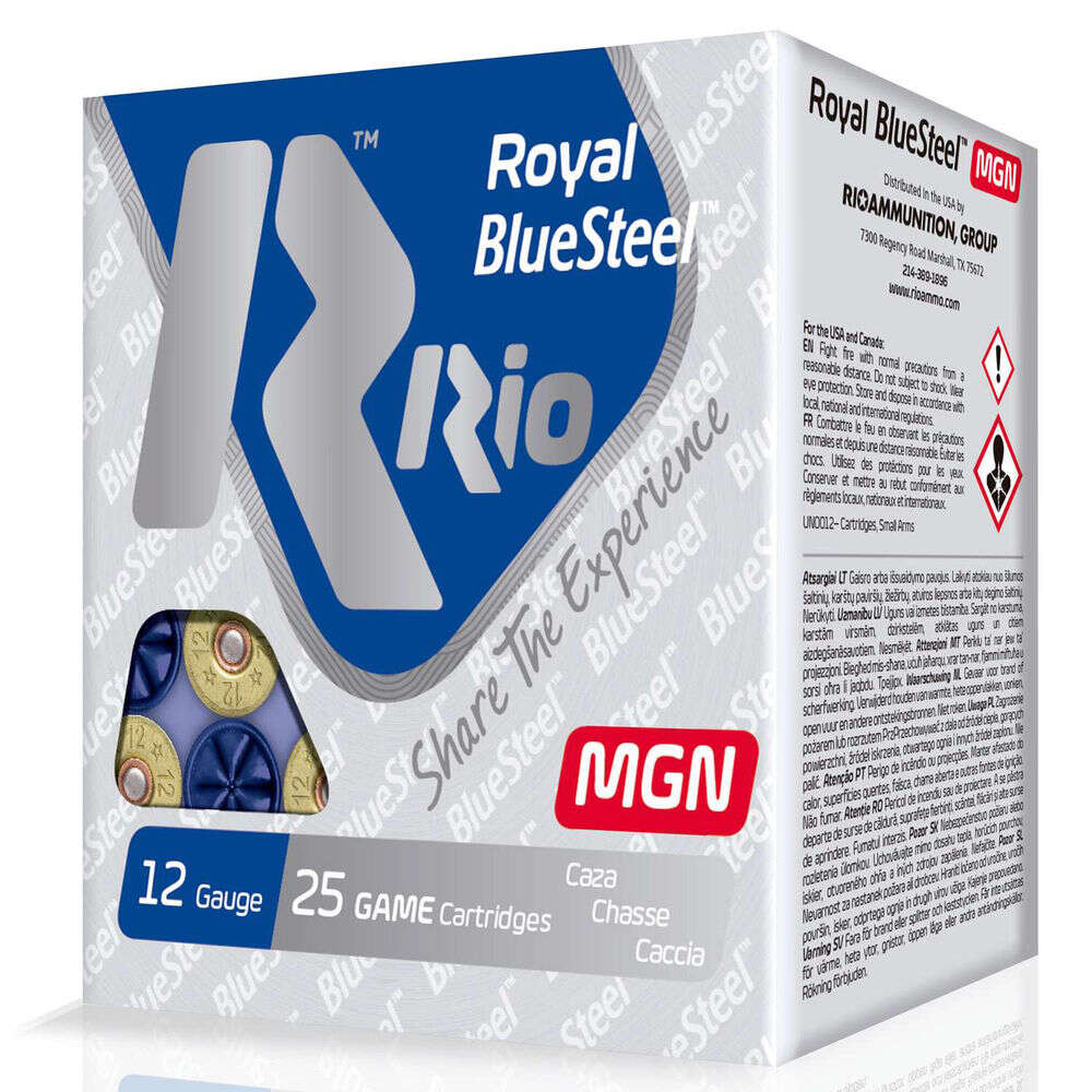 Ammunition Rio Ammunition 1 oz 20Gauge RIO RBSM204    ROY BLUSTL 20 3IN  4 STL 1OZ  25/10